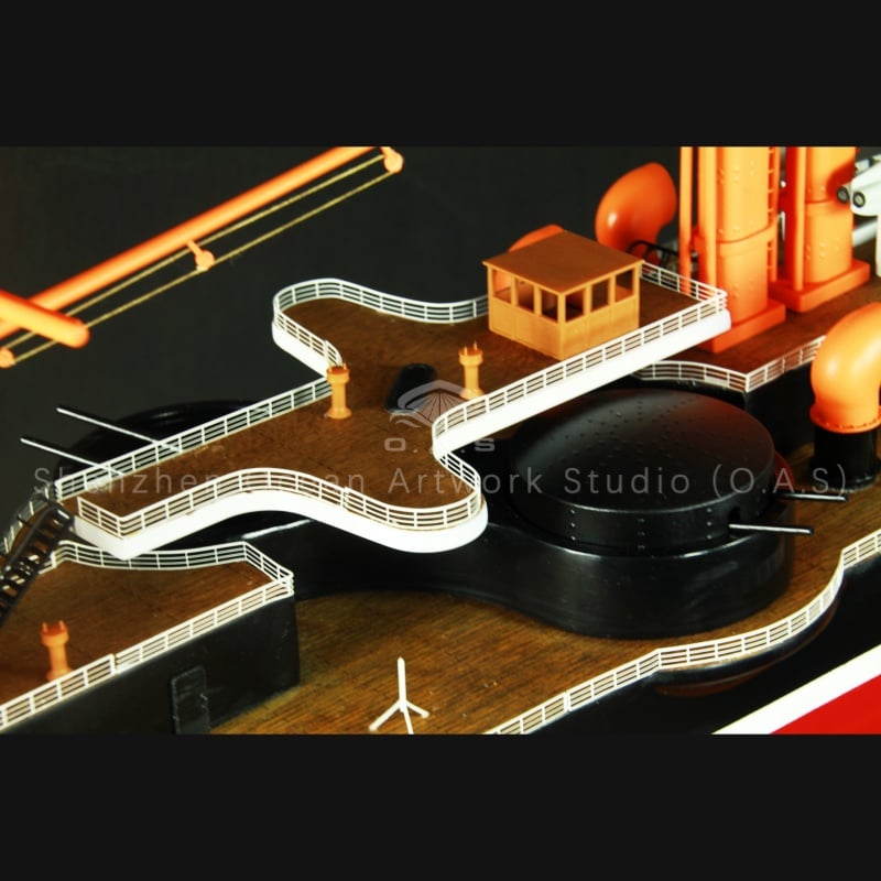 O.A.S ship model presents a custom 100cm DINGYUAN warship model, expertly crafted as a detailed exhibition hall piece. This handmade crafts ship model features precise details, realistic paintwork, and solid construction, ideal for museums, corporate displays, or serious collectors seeking high‑quality naval replicas.Amber@vesselmodel.com Tel: +86 18038048785