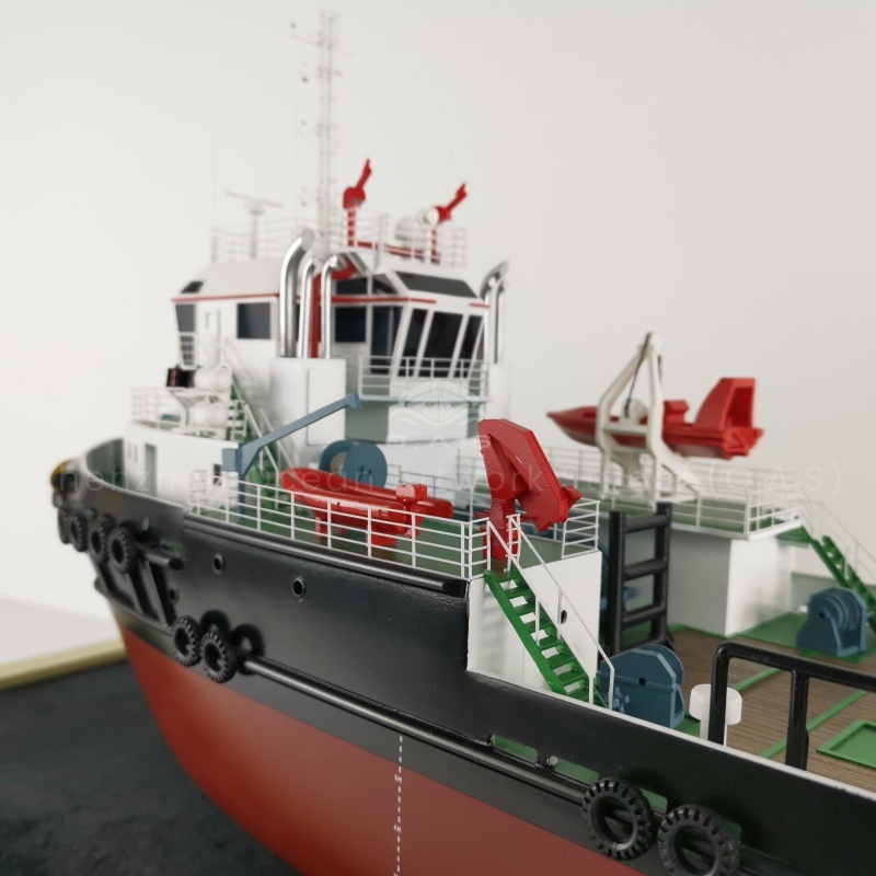 This model of an ocean working vessel by O.A.S shows off its rugged hull and versatile equipment in exquisite detail. The overall design reflects both practicality and the grandeur and adventure of ocean exploration.Amber@vesselmodel.com Tel:+86 18038048785