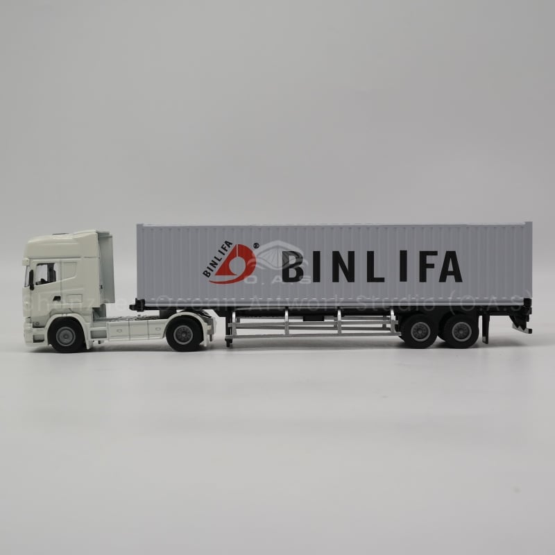 O.A.S has focused on model customization for 17 years, and launched 1:50 alloy cargo container truck models to customize services. Our careful selection of high quality alloys and exquisite workmanship make it possible to reproduce the details perfectly, no matter what design you provide. The model has excellent texture and highly restores the idea. Is the ideal choice for enterprise publicity, business gifts, quality assurance. Amber@vesselmodel.com Tel: +86 18038048785