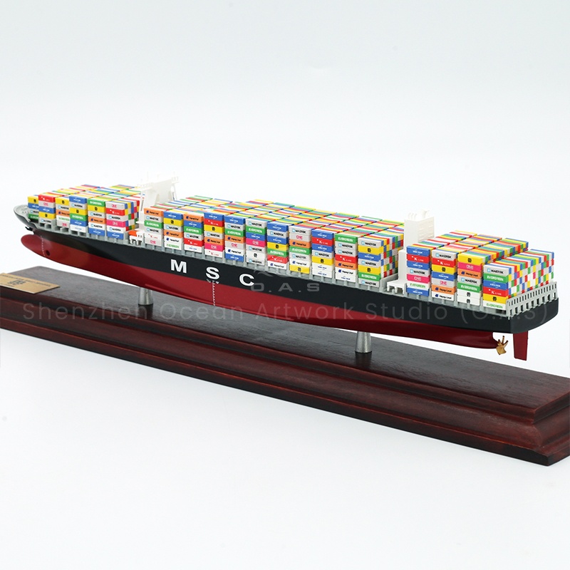 O.A.S This Mediterranean container ship model supports mass customization and is designed for the enterprise. Accurately restore the classic ship type of Mediterranean shipping, 1:1000 ratio to show the industrial beauty. The hull lines are smooth, the container details are realistic, even the serial number is clearly legible. Using environmentally friendly materials, multi-process grinding. Enterprises can be integrated into the exclusive logo, suitable for business gifts, exhibition hall display, highlight the strength.Amber@vesselmodel.com Tel: +86 18038048785