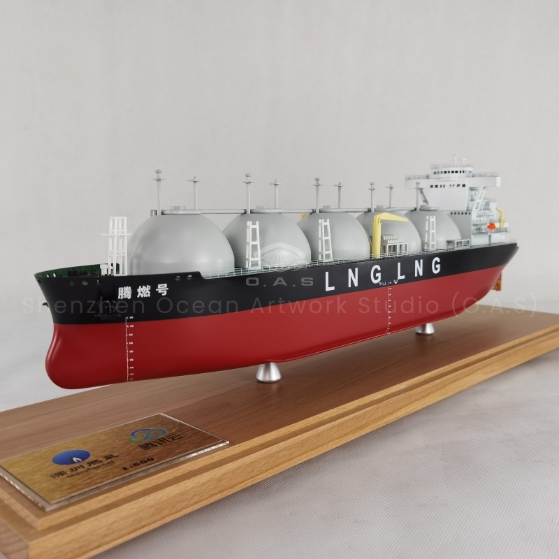 【LAC】O.A.S Factory  Handmade High Quality Ship Model Customized 65cm LNG Carrier Ship Model For Business Gifts