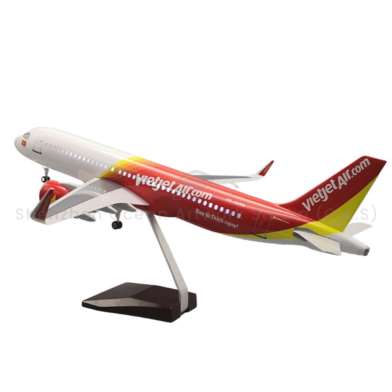 【LA】Model letadla jako dárek, modely letadel ve stupnici 1:80, Airbus A320 společnosti Vietjet, 47 cm, modely letadel Boeing
