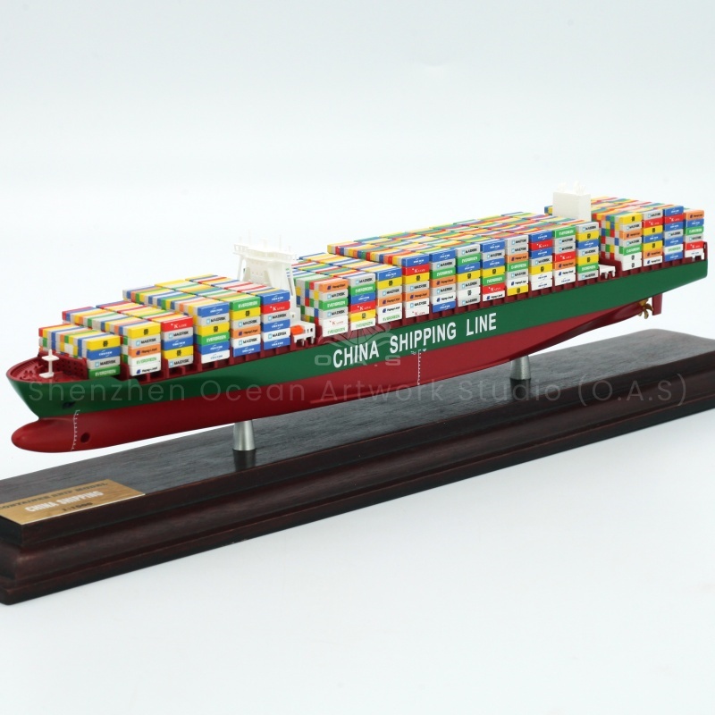 【LAC】O.A.S Factory's Handmade Scale Boat Model 1:1000 Scale Customized 35cm Container Ship Model for Shipping Gift Purpose