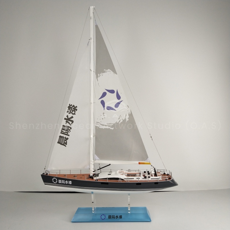 【LAC】Handmade Sailboat Boat Model High Workmanship Nautical Gift  Customized 62cm NL Plastic Sailboat Model