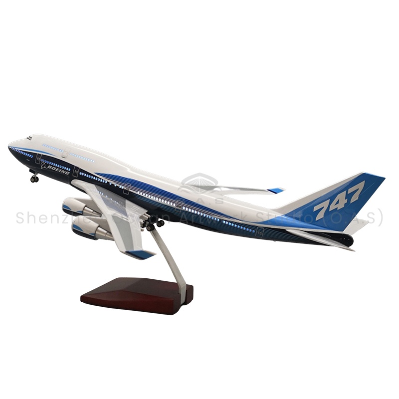 【LA】Flymodell som gave, målestokk 1:150, flymodeller av type 747 prototyp, 47 cm, Boeing-flymodeller