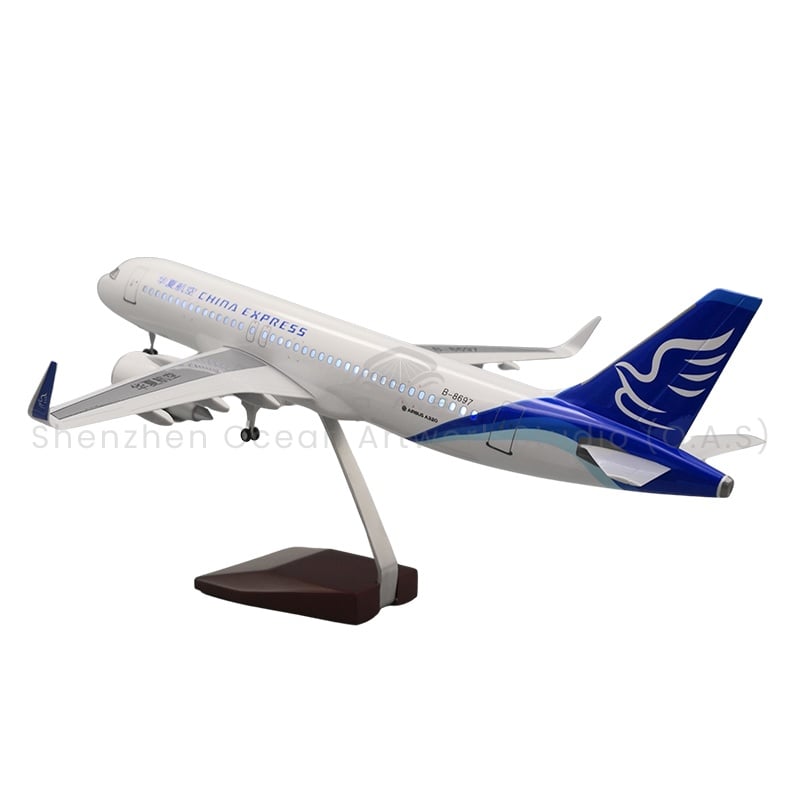 【LA】LED ABS Resin Airplane Model Airbus A320 China Airlines Size 47cm Scale 1/80 with LED Light and Landing Gear
