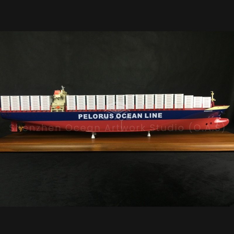 【LAC】O.A.S Manufacturer Handicraft Ship Model Upscale  Business Gifts Custom 127cm HANHONG Container Ship Model