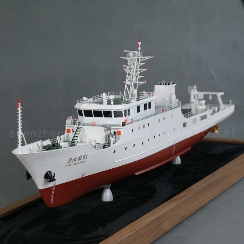 【NAC】Custom Made 65cm Scientific Research Vessel Ship Model Handmade Plastic Crafts Shipping Line Gift Shipowner Shipyard O.A.S Ocean