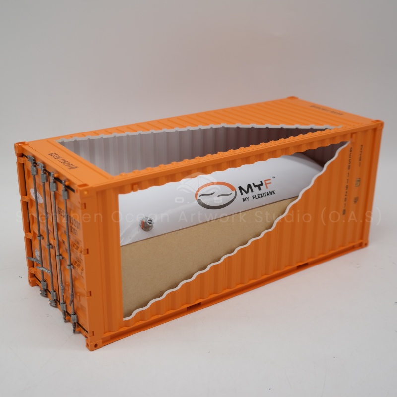 【LAc】O.A.S Ship Model Factory Customizable 20GP Shipping Container Box 1:20 Scale Plastic Crafts MYF Flexitank Container Model