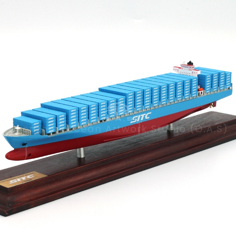 【LAC】O.A.S Factory's Handmade Scale Boat Model 1:1000 Scale Customized 35cm SITC Container Ship Model for Shipping Gift