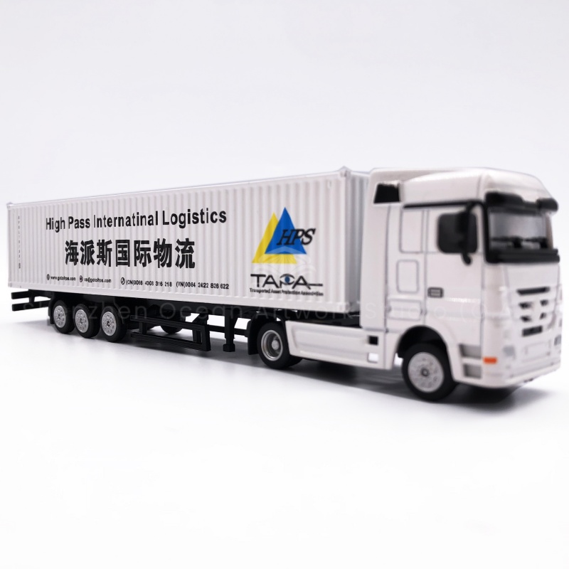 The O.A.S factory has been dedicated to model making for 17 years and now offers 1:87 alloy container truck model customization services. This Mercedes-Benz collector card model is made of ABS and highly restored to a real car. Can customize your own corporate logo, is the ideal gift for shipping, logistics and other enterprises. Reasonable price, high quality, free mail, welcome to inquire! Amber@vesselmodel.com Tel: +86 18038048785