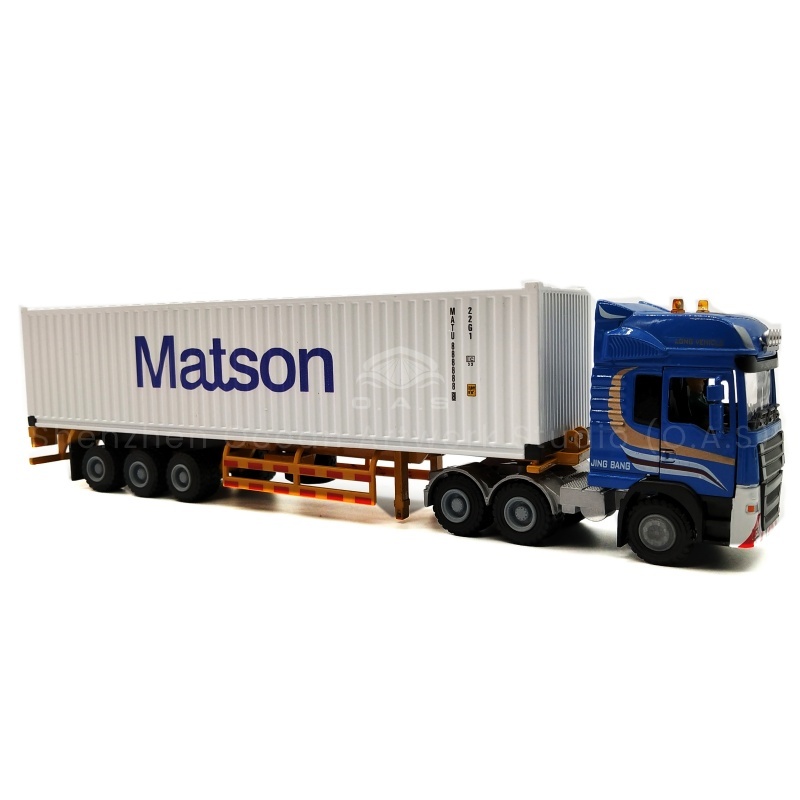 O.A.S professional container truck model manufacturers, customized 1:50 logistics set card model gifts for enterprises. The model is highly restored to the real vehicle, and the logistics line and corporate logo on the vehicle body are clear and eye-catching. It can customize the characteristic painting and details according to the needs of enterprises, highlighting the professional image of enterprises, and is a high-quality choice for business gifts and staff incentives. Amber@vesselmodel.com Tel: +86 18038048785