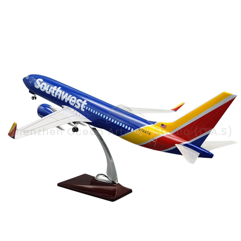 【LA】Aircraft Plane Model for Gift 1:85 Scale Model Aircrafts 737-800 Southwest Airlines 47cm Boeing Model Airplanes