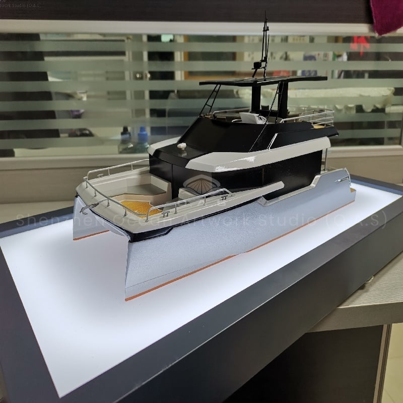 【LAC】Handmade Plastic Crafts Featuring Sunseeker Princess Other Yacht Brands Gift Boating Customized 40cm Ferretti Yacht Ship Model