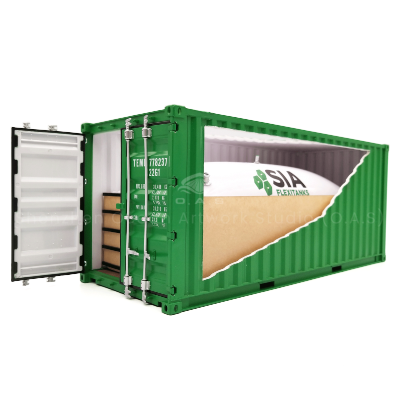 【LAC】O.A.S Ship Model Factory Customizable 20GP Shipping Container Box 1:20 Scale Plastic Crafts SIA Flexitank Container Model