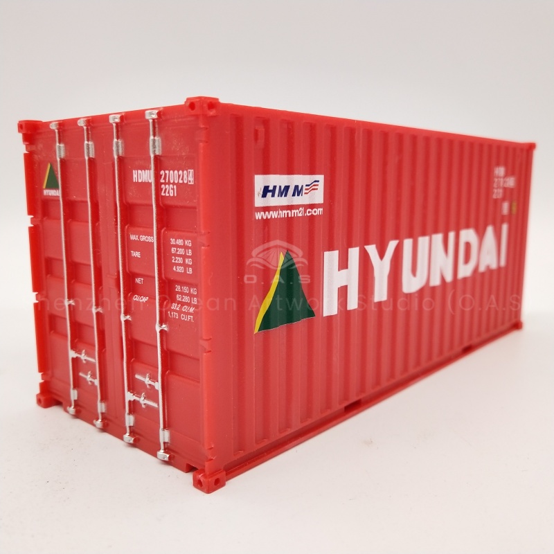 【LAC】O.A.S Container Model Factory 20GP Plastic Crafts Shipping  Scale1:35 HYUNDAI Miniature Container Model