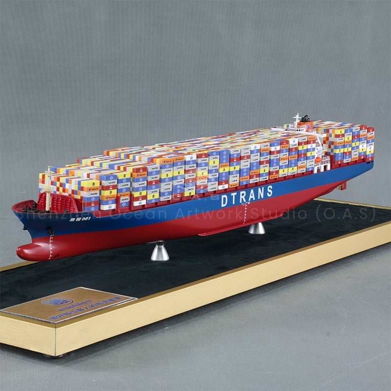 【LAC】O.A.S Manufacturer High Quality Ship Model Business Gifts Cargo Boat Models  Custom 65cm Container cargo boat models