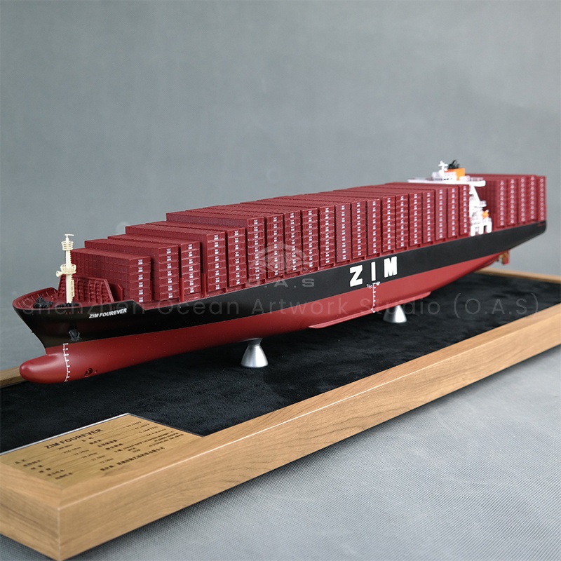 【LAC】O.A.S Factory's 65cm Simulation Container Ship Model Hobby Display Case Perfect Gift for Ship Model Makers