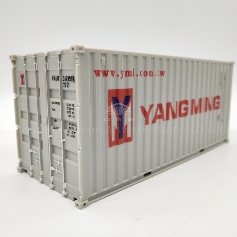 【LAC】O.A.S Container Model Factory 20GP Plastic Crafts Shipping  Scale1:35 YANG MING Miniature Container Model