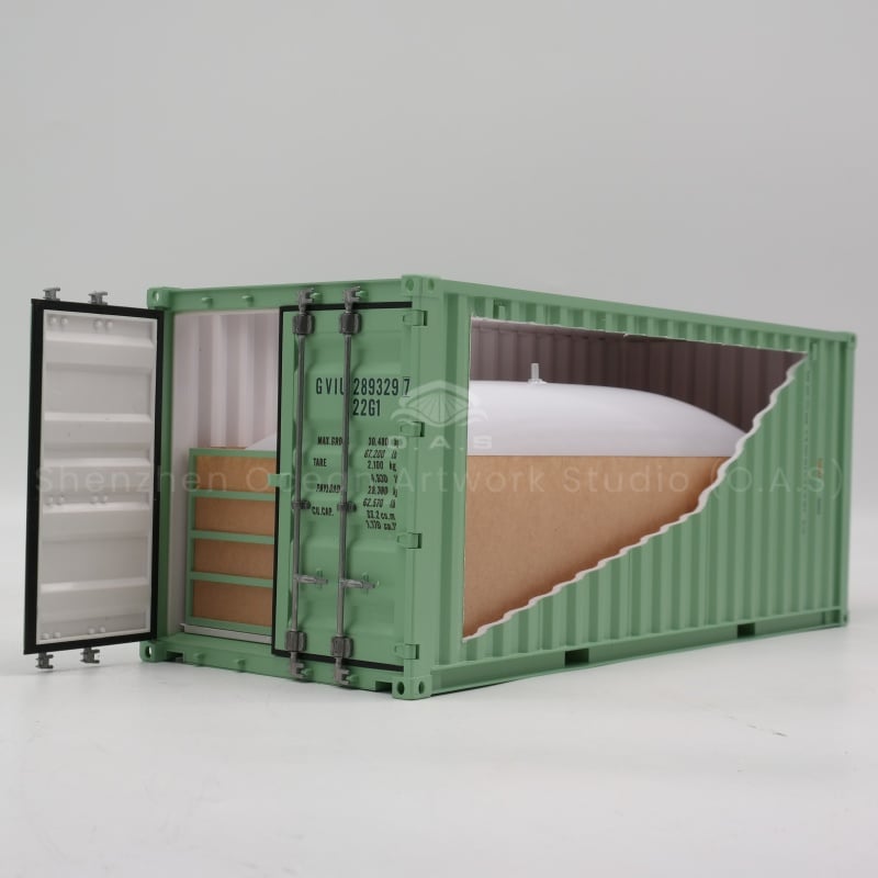 【LAc】O.A.S Ship Model Factory Customizable 20GP Shipping Container Box 1:20 Scale Plastic Crafts GVI Flexitank Container Model