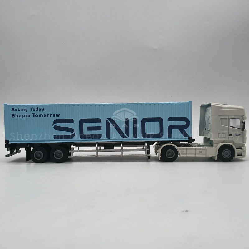 O.A.S factory focuses on creating fine models, this 1 to 50 transport alloy container truck model, based on Iveco collection card as the prototype, carefully cast with high-quality alloys, body lines, container structure and other details are highly restored. The factory provides logo customization services, which can subtly embed your exclusive logo, so that the model becomes a unique presence to highlight the personality. Amber@vesselmodel.com Tel: +86 18038048785