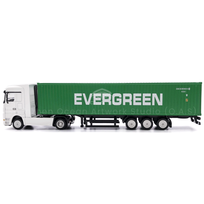 O.A.S Shipping gift ship model factory, focusing on model customization for 17 years, carefully carved 1:87 EVERGREEN Marine alloy container truck model. The alloy material creates an extraordinary texture and accurately restores the details of the real car. Support logo customization, perfect integration into the brand elements. It is the ideal choice for shipping enterprise business gifts and promotion, excellent quality, free mail home. Amber@vesselmodel.com Tel: +86 18038048785