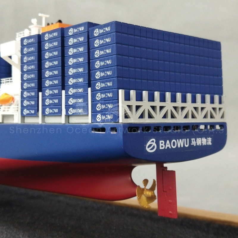 O.A.S simulation ship model factory launched 65cm static container ship model, focusing on LOGO customization services. This ship model is carved with fine craftsmanship, and the structure and details of the ship are realistic. Can be customized for the enterprise exclusive LOGO, perfect into the ship model design. Placed in the company, not only is a bright decoration, but also can highlight the unique culture and style of the enterprise.Amber@vesselmodel.com Tel: +86 18038048785