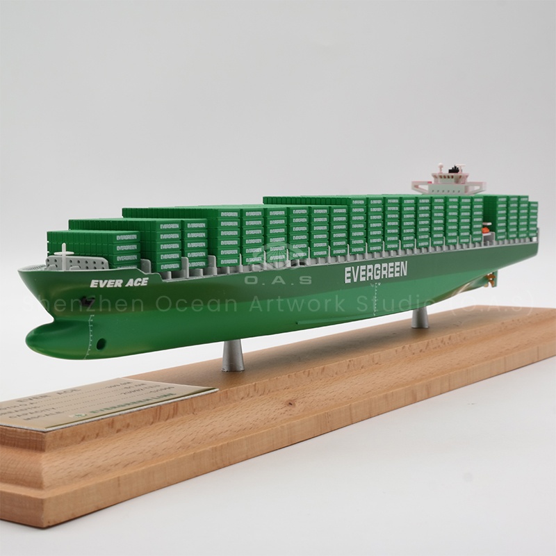 【LAC】O.A.S Factory's Workmanship Scale Boat Model 1:1000 Scale Customized 35cm Handmade Container Ship Model For Shipping Gift