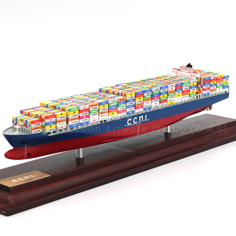 【LAC】Customizable 35cm CCNI Plastic Cargo Container Model Nautical  Business Gift Plastic Crafts Container Ship Model