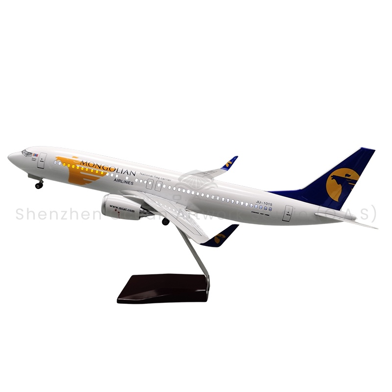 【LA】Aircraft Plane Model for Gift 1:85  Scale Model Aircrafts 737 Mongolia Airlines 47cm Boeing Model Airplanes