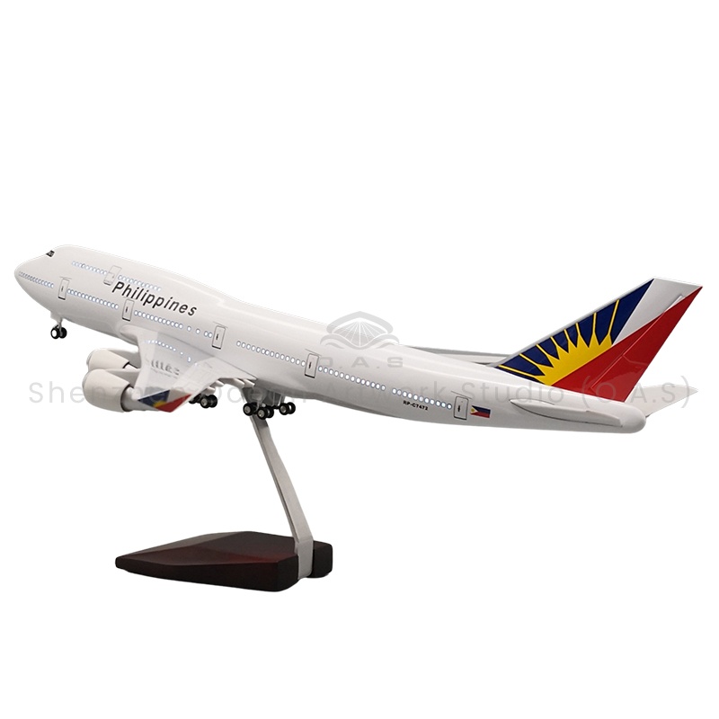 【LA】Aircraft Plane Model for Gift 1:150  Scale Model Aircrafts 747 Philippine Airlines 47cm Boeing Model Airplanes