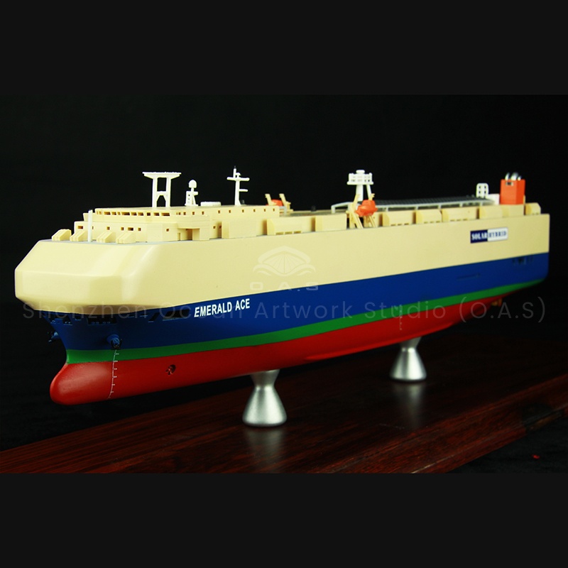 【NAC】O.A.S Customized 40cm Ro Ro Handmade Ship Model Factory Gift with Flashing Feature New Title