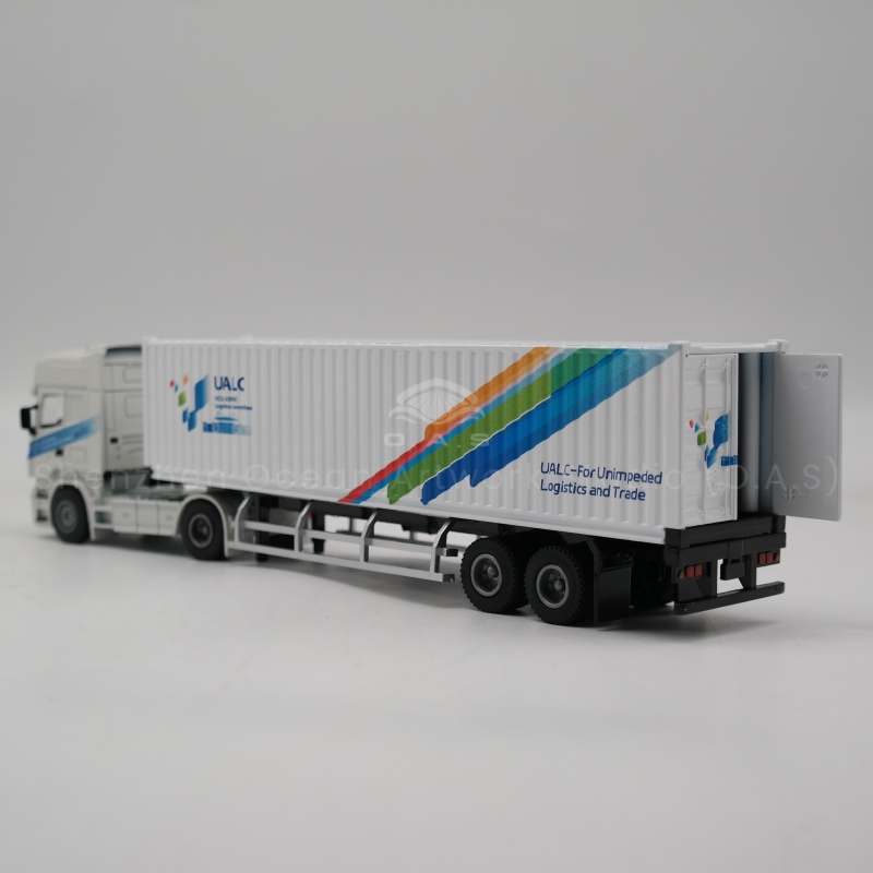 O.A.S model factory, focusing on model customization for 17 years. Its 1:50 alloy container truck model, carefully selected high-quality alloy, excellent texture, from the front to the container, carefully restore the real appearance of the set card. Can customize exclusive logo for shipping enterprises, integrate brand characteristics. As a shipping gift, it is suitable for business contacts and exhibition promotion, highlighting style and worry-free quality. Amber@vesselmodel.com Tel: +86 18038048785