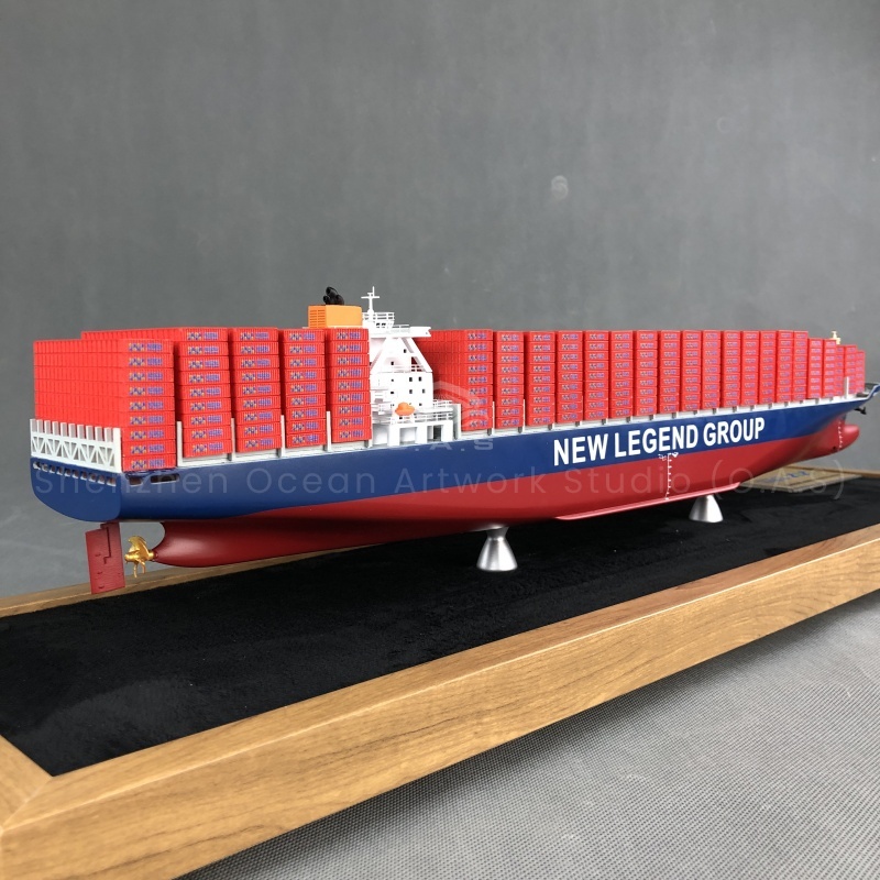O.A.S professional ship model manufacturers, craftsmanship to create 65cm shipping container ship model, specially customized for 18000TEU giant ship. From the design concept to the fine carving, every detail is accurately restored. It can be integrated into the exclusive elements of the enterprise and made into the company decoration, highlighting the strong strength of the enterprise and becoming the finishing touch of the business space.Amber@vesselmodel.com Tel: +86 18038048785