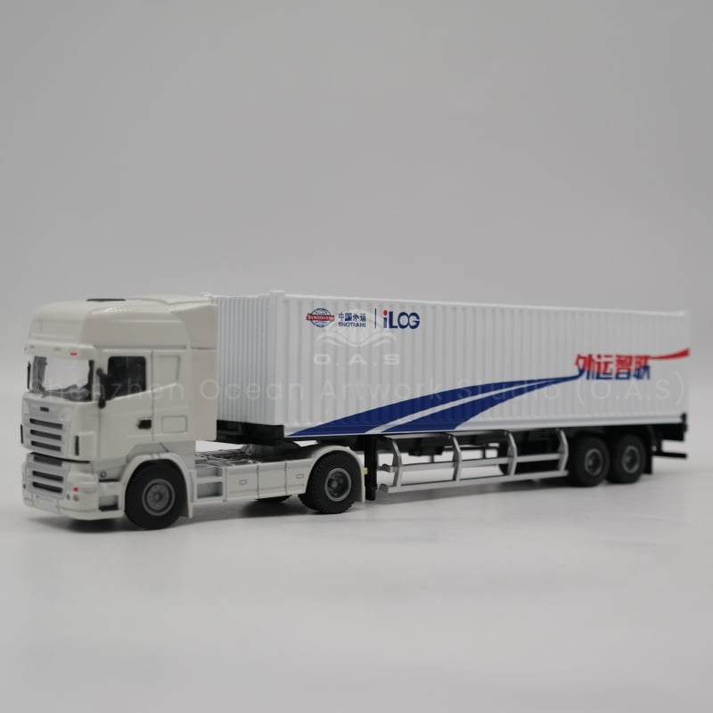 【LAC】O.A.S Container Model Factory Shipping Gift Customized 1:50 WYZL Alloy Material  Container Model Truck