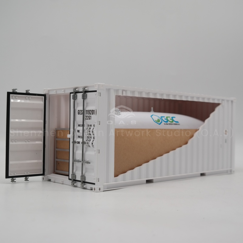 【LAC】O.A.S Ship Model Factory Customizable 20GP Shipping Container Box 1:20 Scale Plastic Crafts GGC Flexitank Container Model