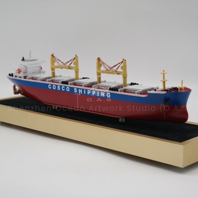 This 35cm static bulk carrier model made by O.A.S focuses on customization to meet your display needs. According to the drawings provided, from the hull outline to the cabin details, are carefully reproduced. Although the size is small, but the craftsmanship is exquisite. Used in exhibitions, company displays and other scenes, it can vividly show the structure of bulk carriers, become an eye-catching highlight, and help efficient information transmission.Amber@vesselmodel.com Tel: +86 18038048785