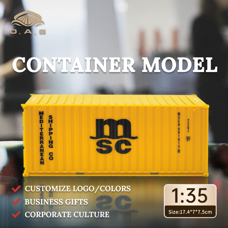 【LAC】O.A.S Container Model Factory 20GP Plastic Crafts Shipping  Scale1:35 MSC Miniature Container Model