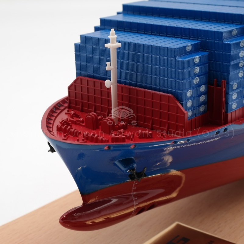 【LAC】Custom Made  45cm AHCG Crafts Handmade Model Cargo Ship Scale 1:888 Container Ship Model For shipping gift