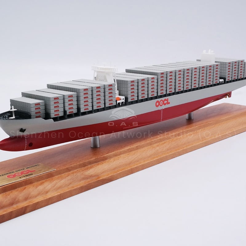 This Oriental Overseas container ship model made by O.A.S is specially made for mass production. Based on the real ship type, the use of exquisite technology, from the hull lines to the details of the container, are accurately restored. Static design, convenient display, whether used as business gifts, or layout of office space, can highlight the atmosphere, help enhance the corporate image.Amber@vesselmodel.com Tel: +86 18038048785