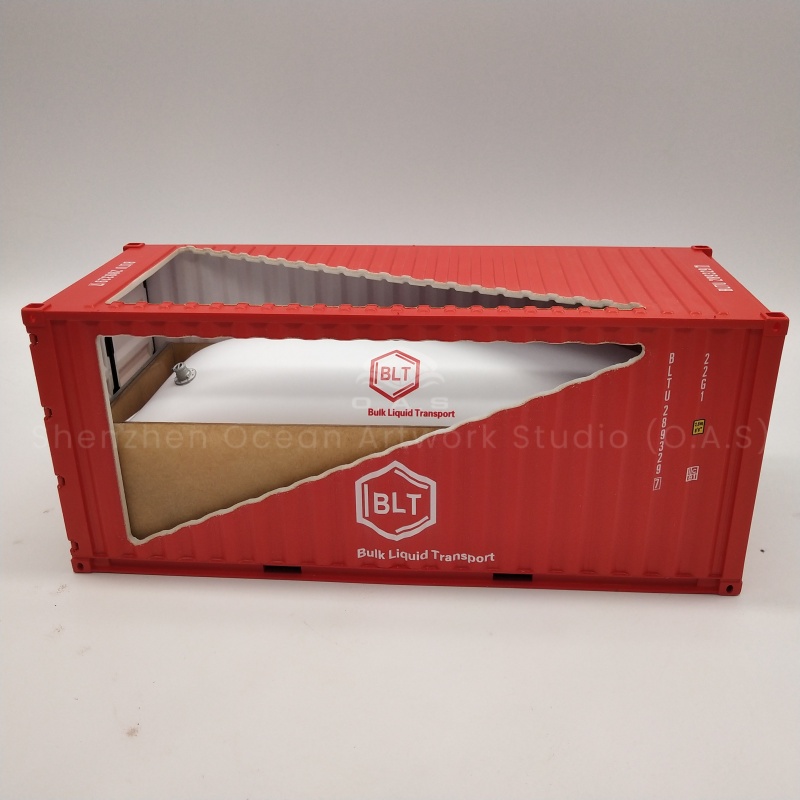 【LAc】O.A.S Ship Model Factory Customizable 20GP Shipping Container Box 1:20 Scale Plastic Crafts LAF BLT Flexitank Container Model