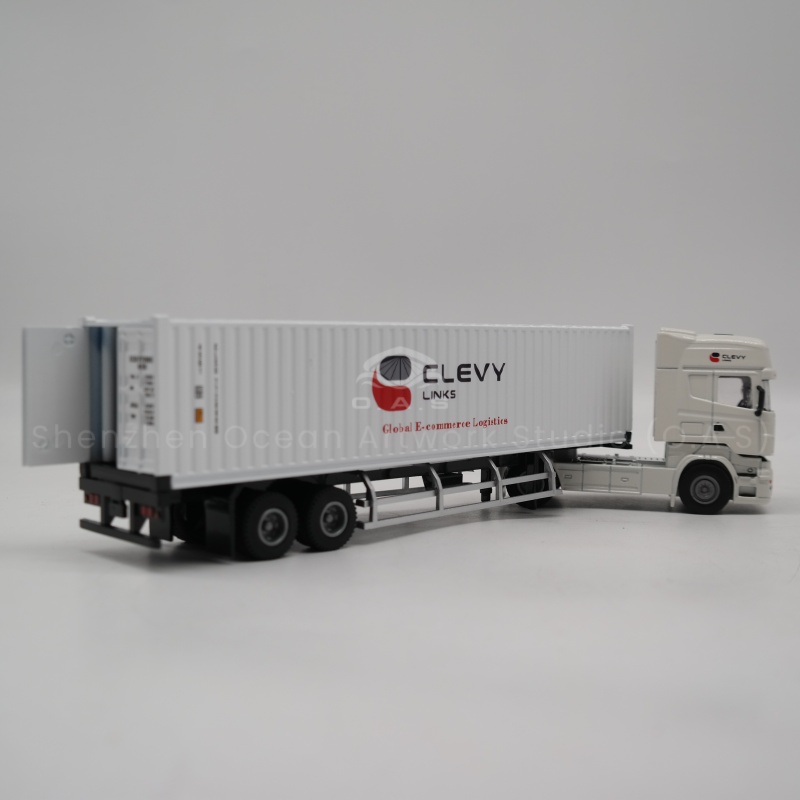O.A.S ship model factory focus on model customization, carefully create 1:50 logistics container truck model. The model is accurately restored according to the real vehicle, the process is delicate and the texture is full. Customized LOGO for you, cleverly integrated into the body design. As a set card model gift, both ornamental and commemorative value, to convey the professional image of logistics enterprises, is the best choice for business gifts. Amber@vesselmodel.com Tel: +86 18038048785