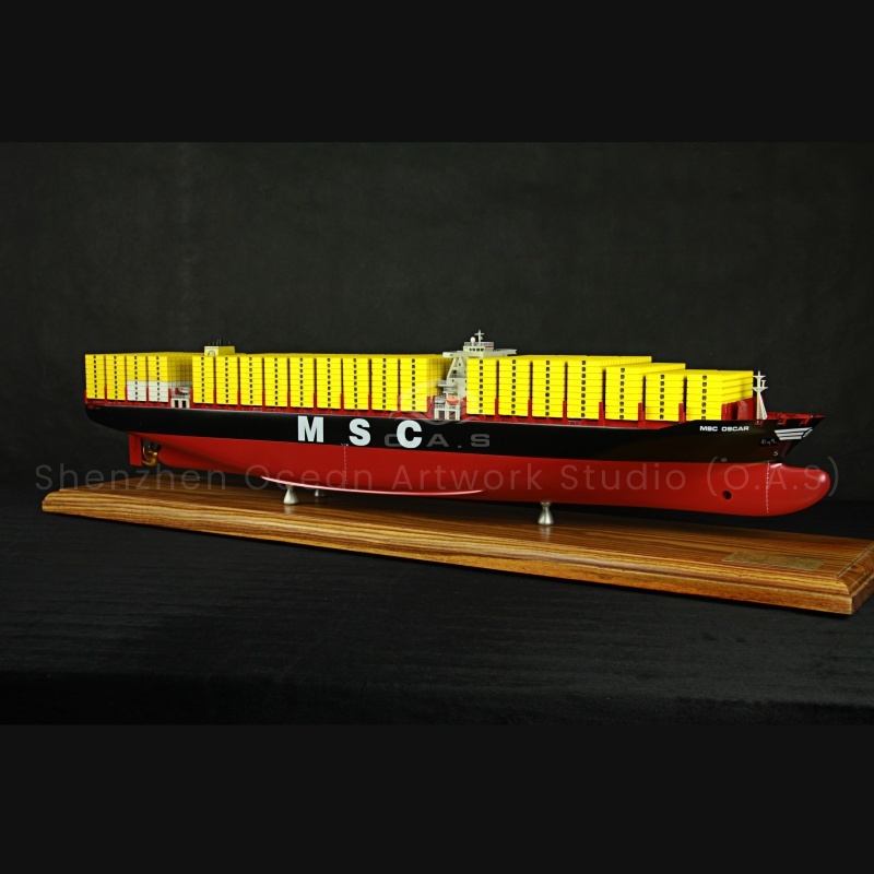 【LAC】O.A.S Manufacturer Handicraft Ship Model Upscale  Business Gifts Custom 127cm MSC Container Ship Model