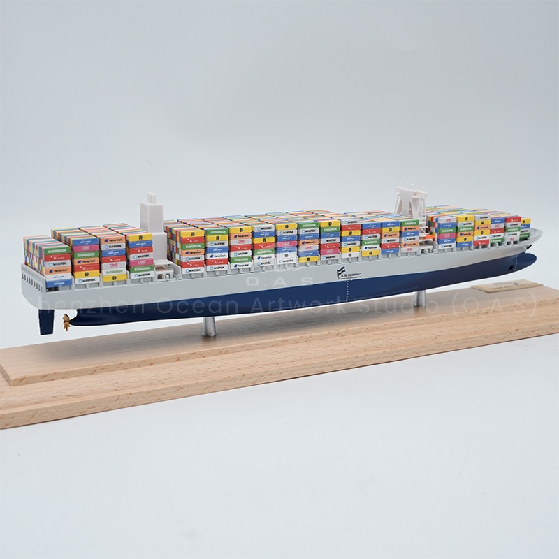 O.A.S produces this opening gift container ship model with originality. The ship model is carefully crafted to real scale, with realistic details to highlight the atmosphere. Can customize the exclusive LOGO, the corporate logo perfectly integrated into the ship body, become a unique image representative of the enterprise. Whether it is placed in the office or as a gift to customers, it can convey the vigorous momentum of the enterprise to set sail and ride the wind and waves.Amber@vesselmodel.com Tel: +86 18038048785