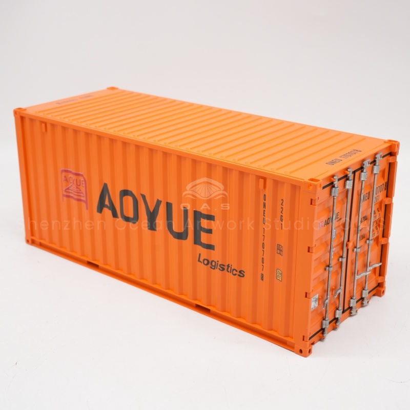Want to make your brand stand out in new product launches, exhibitions, etc.? O.A.S ship model factory, professional custom 20 feet display container model company logo. Relying on 3D modeling and CNC engraving technology, the team cleverly integrated the corporate logo and the model, taking into account visual beauty and structural stability, so that the model became the