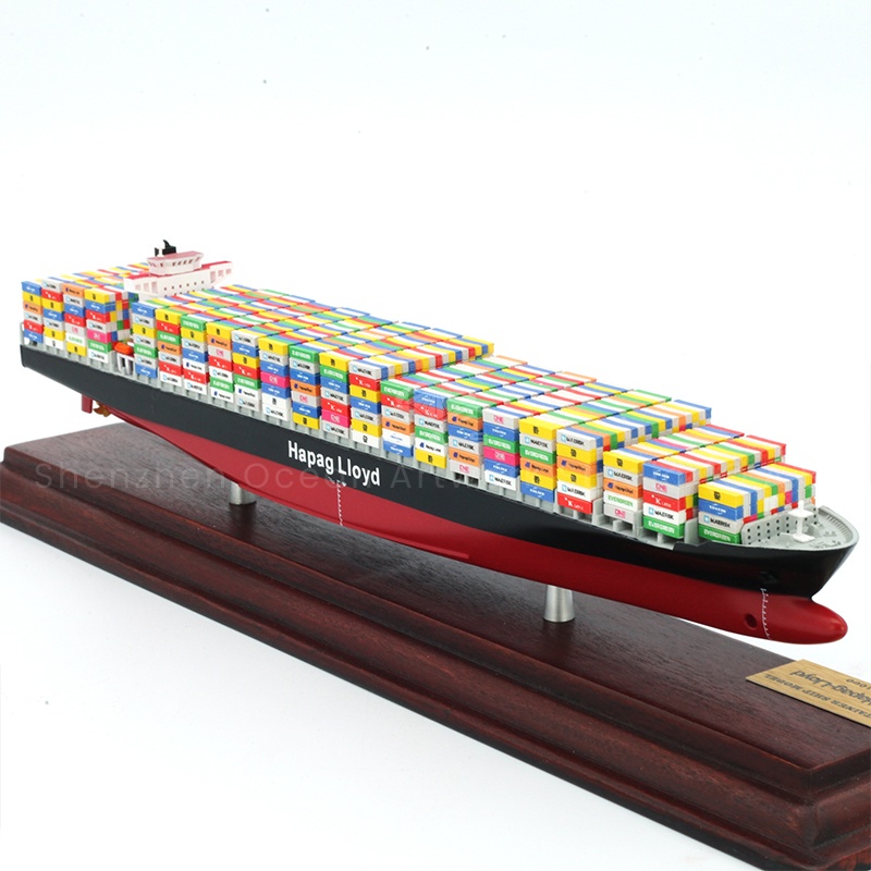 O.A.S This Hapag-Lloyd container ship model, support to figure customization. All you need to do is provide a design and we can incorporate unique elements, from corporate logos to creative patterns. Realistic and restored ship shape, stacked orderly containers, as display goods, whether in the exhibition or office area, can attract attention, show the unique style of the enterprise.Amber@vesselmodel.com Tel: +86 18038048785