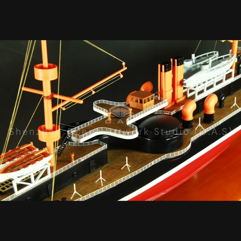 O.A.S ship model presents a custom 100cm DINGYUAN warship model, expertly crafted as a detailed exhibition hall piece. This handmade crafts ship model features precise details, realistic paintwork, and solid construction, ideal for museums, corporate displays, or serious collectors seeking high‑quality naval replicas.Amber@vesselmodel.com Tel: +86 18038048785