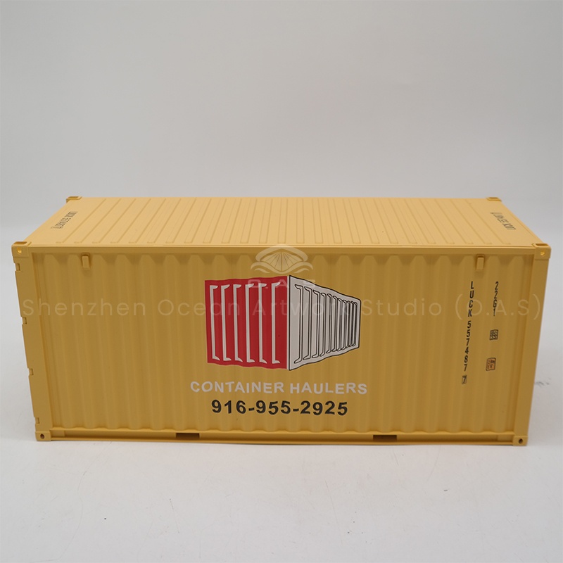 O.A.S Container Model Workshop specializes in customizing 20GP container models and is the ideal choice for creating personalized gifts. The model is produced in strict accordance with the real size 1:20 and other proportions, with exquisite craftsmanship and fine details. Can customize your own logo, whether it is simple style or gorgeous style, can be cleverly integrated, so that the gift is unique, highlight the charm of personality. Amber@vesselmodel.com Tel:+86 18038048785