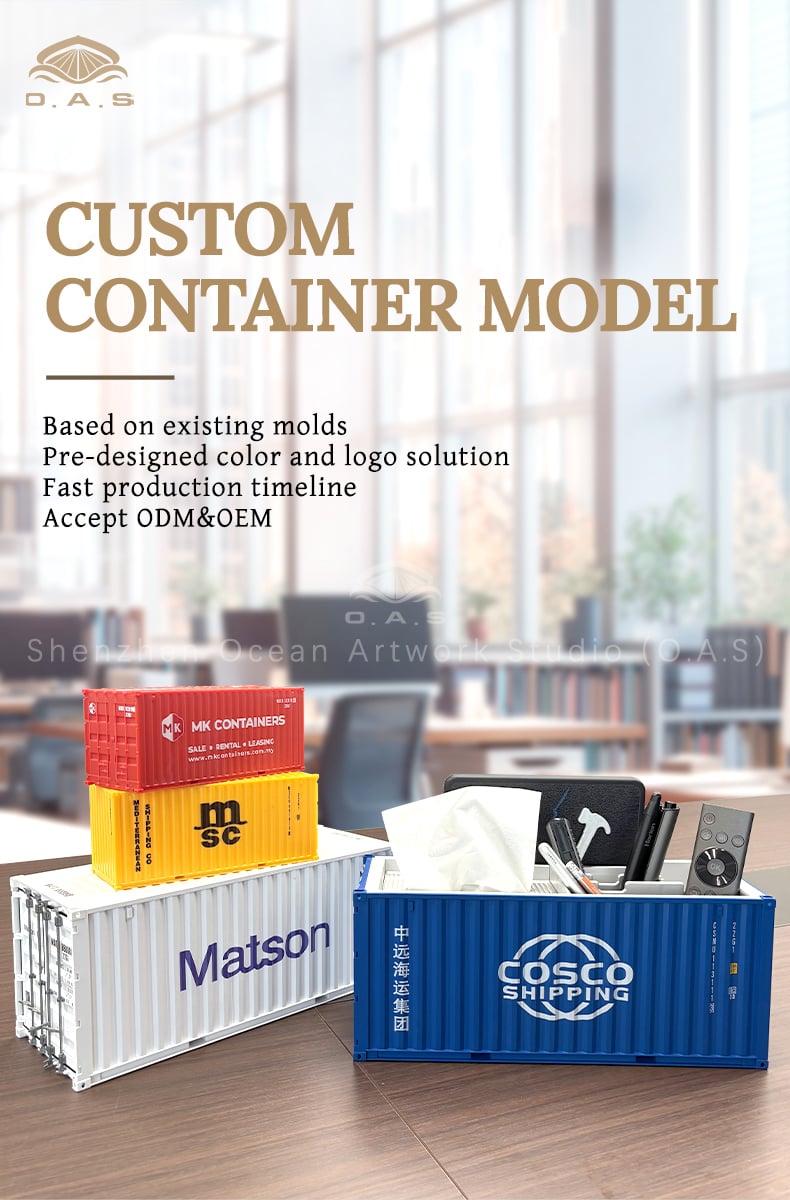 Freight forwarding peers look over! The O.A.S factory launched a 1:20K LINE container model, replicating every detail of the K LINE container with full fidelity. Support logo customization, print your company's logo. As a shipping logistics gift, whether it is a gift when visiting customers or placed in the exhibition hall, it can greatly enhance brand exposure and help business growth. Amber@vesselmodel.com Tel: +86 18038048785