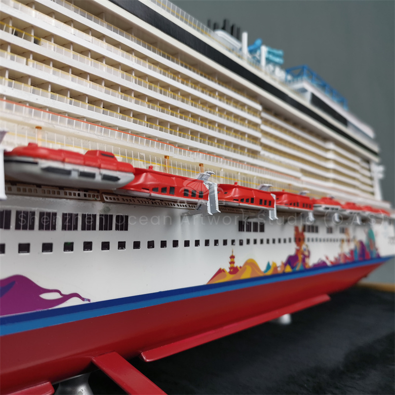 Luxury cruise model, handmade by skilled craftsman with exquisite simulation details. This elegant ornament showcases lifelike design, premium materials, and superb craftsmanship, perfect for home decor, office display, or as a high‑end gift for ship lovers and collectors.Amber@vesselmodel.com Tel: +86 18038048785